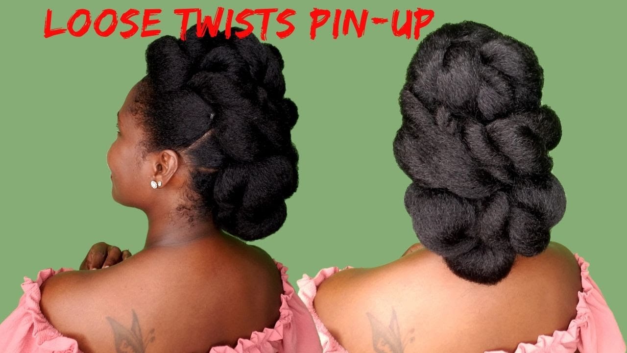 LOOSE TWISTS PIN UP ON 4B 4C NATURAL HAIR || TASALA HQ INSPIRED HAIRSTYLE