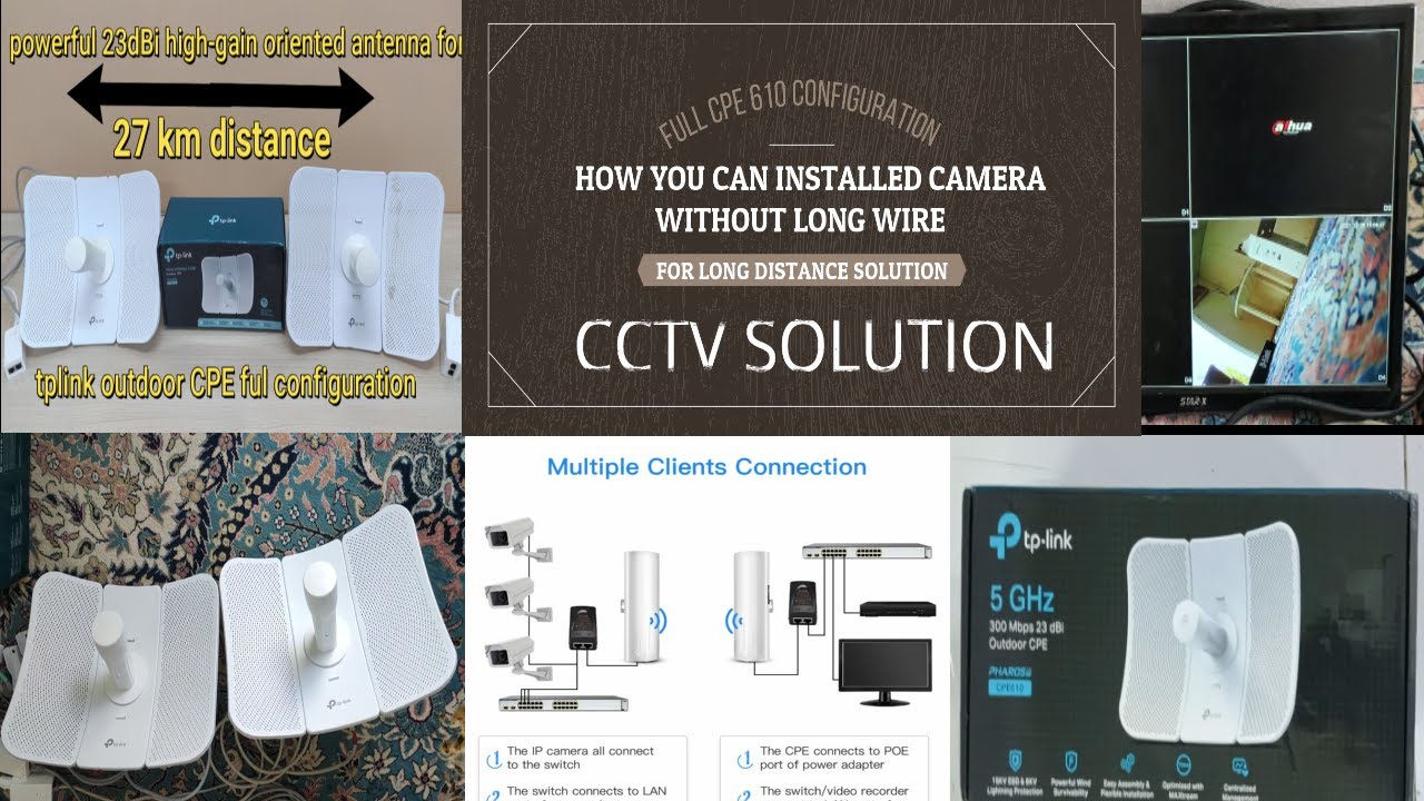 Long Distance CCTV camera Solution configuration and setup CPE No Need Long wire#PHAROS CPE#DAHUA