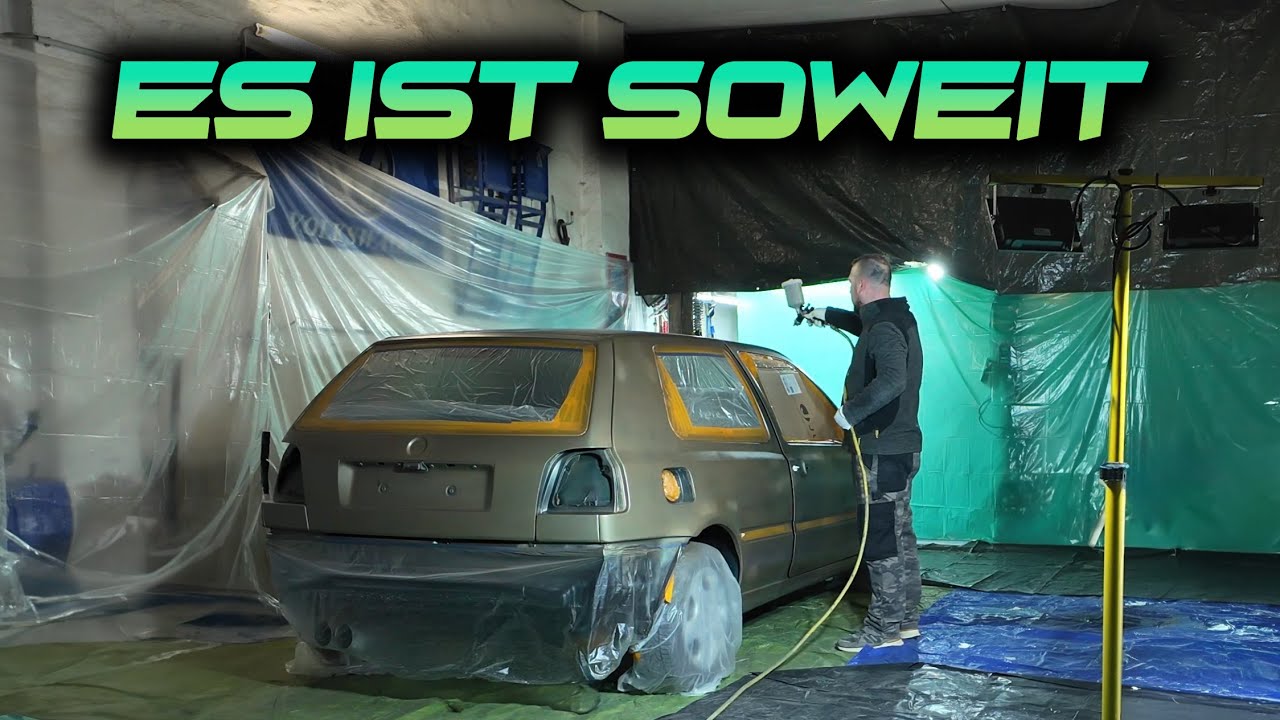 Der Golf wird endlich lackiert! | Garagenlackierung #automobile #schrauber #garage