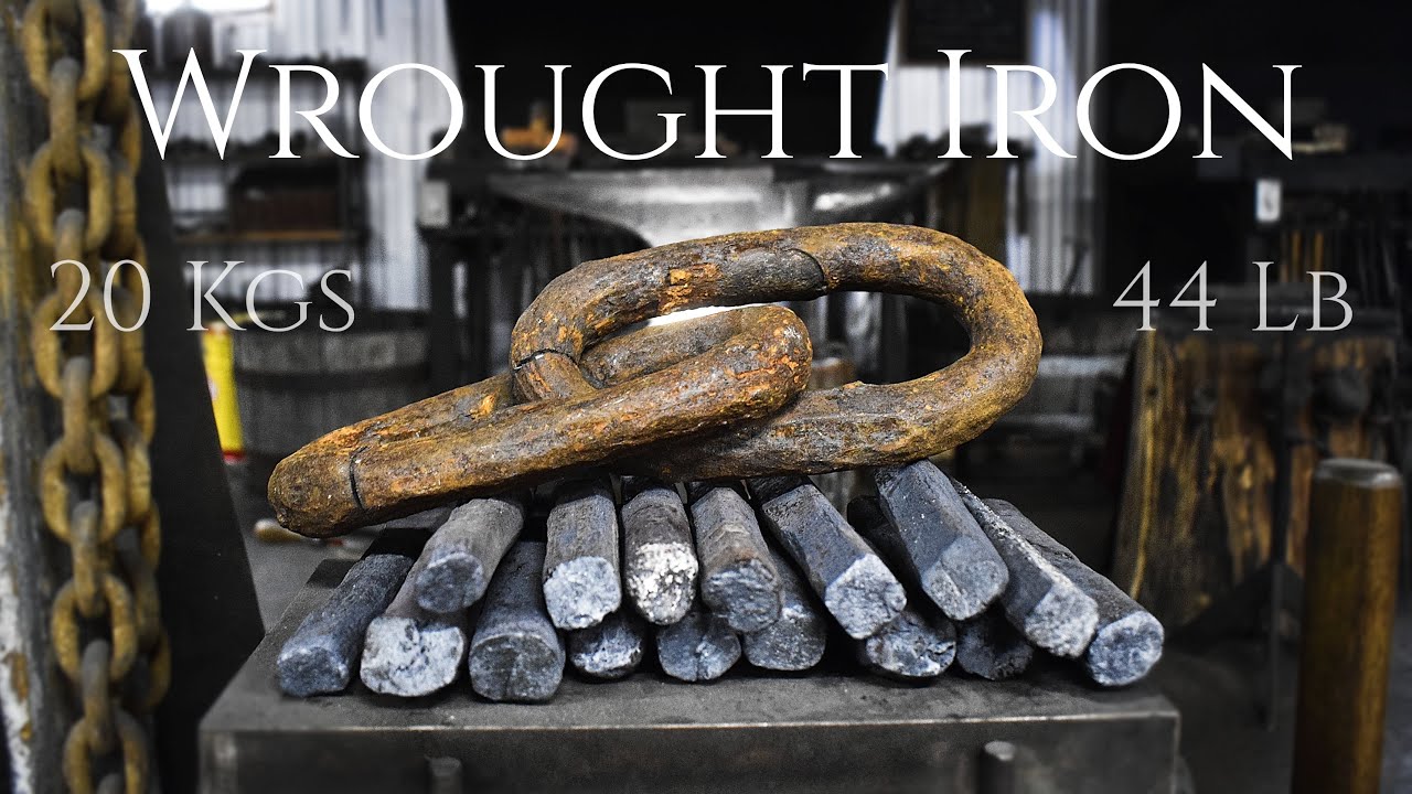 Blacksmithing - Forging 20 kg's (44 lb) of Wrought Iron Chain Links into Stock