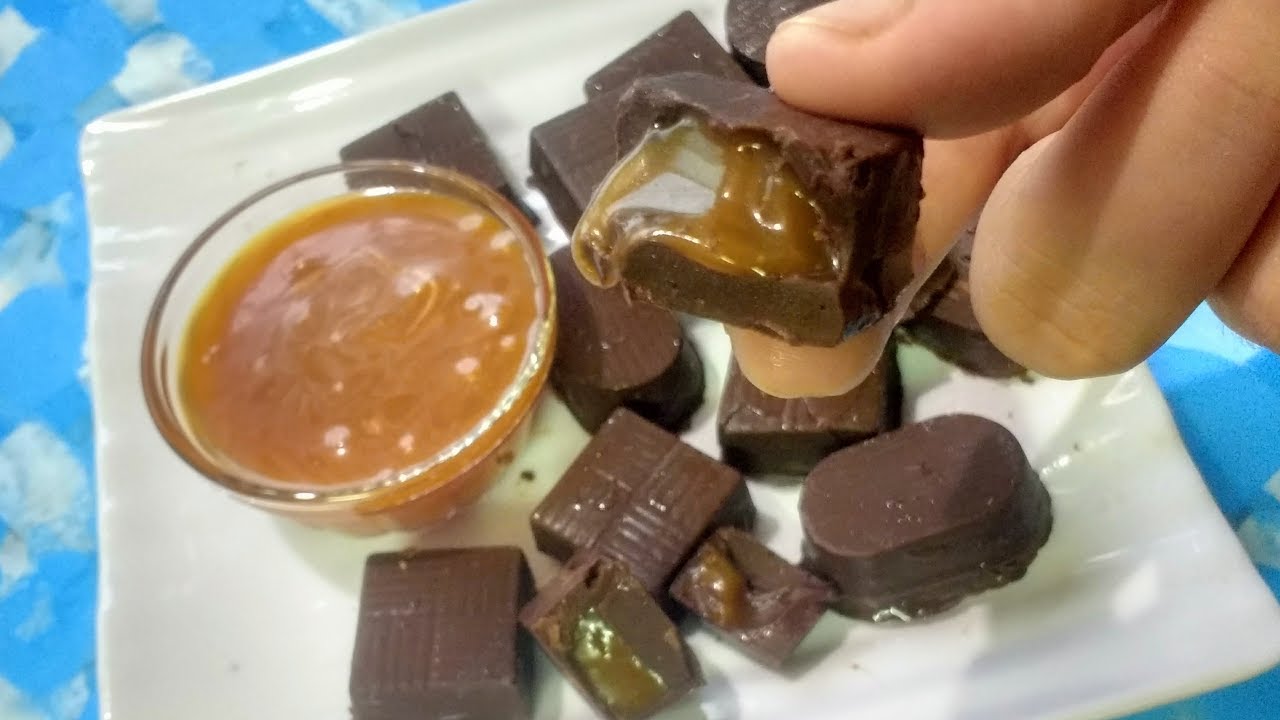 Caramel Filled Chocolates recipe | soft center filled chocolates in hindi |homemade chocolate recipe