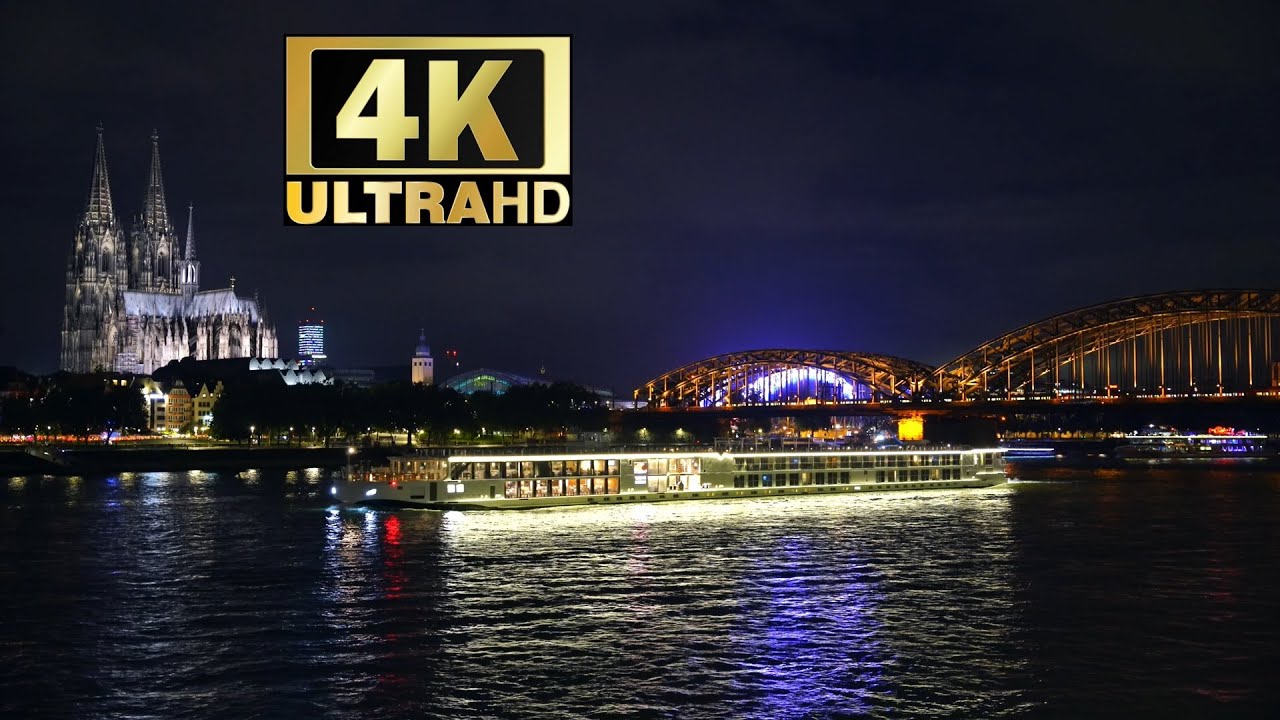 Cologne at night 2021, Germany 4k Video, Köln bei Nacht 4kVideo