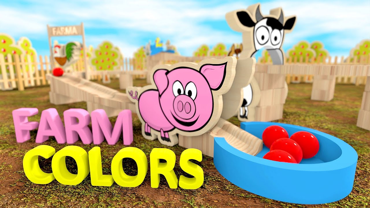 Kulki dla dzieci ze zwierzętami na wsi - Kolory i zwierzęta | CzyWieszJak