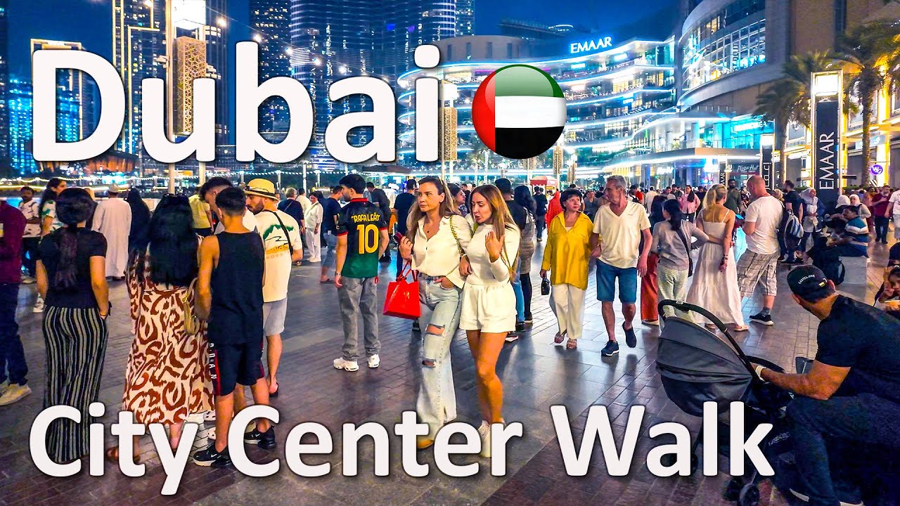 Dubai City Center Burj Khalifa Night Walking Tour 4K🇦🇪