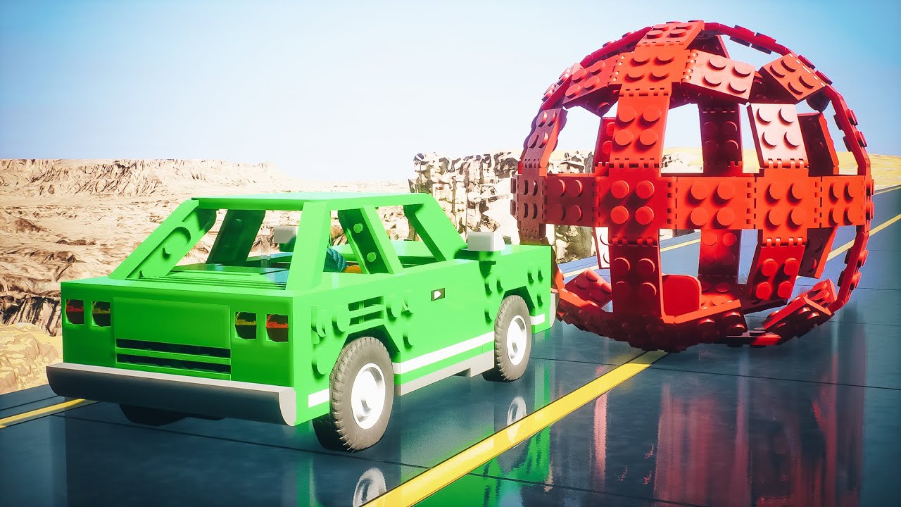 Softbody Ball-Sphere vs Lego Cars  | Brick Rigs