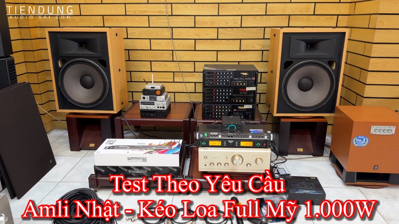 TEST THEO YÊU CẦU – Ampli Nhật kéo loa full Mỹ 1.000W | Dàn karaoke gia đình cực mạnh
