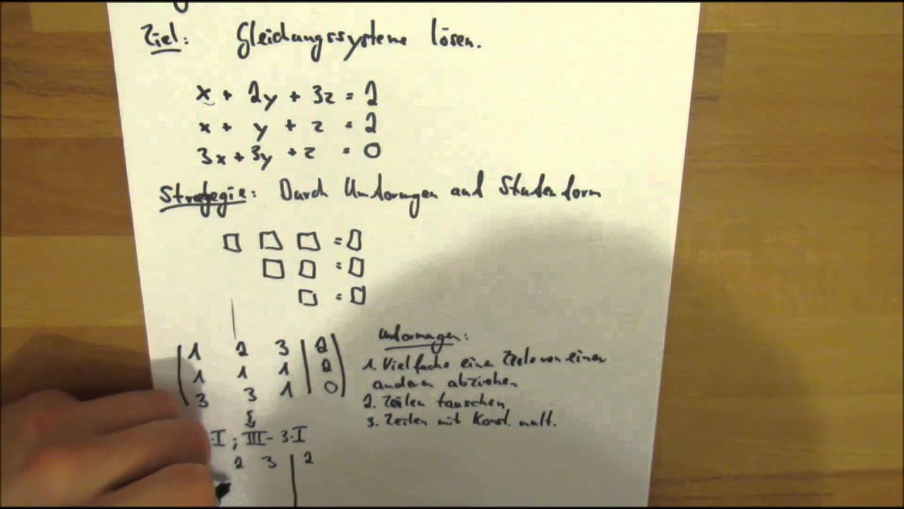 Mathematik - Gaußsches Eliminationsverfahren