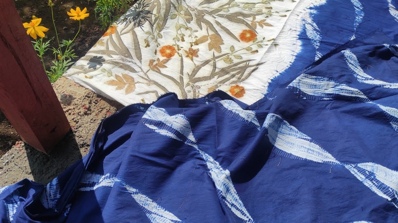Exploration, combine Shibori and Ecoprint 🍀🌏✨