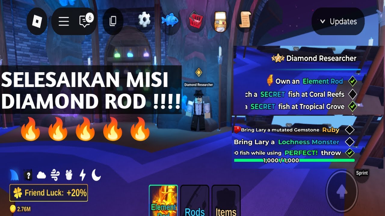 Day 5 Misi Diamond Rod 🔥🔥#Roblox #Fishit