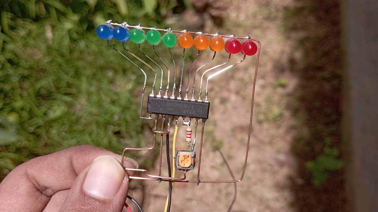How to make LED audio level VU meter with LM3915 ic
