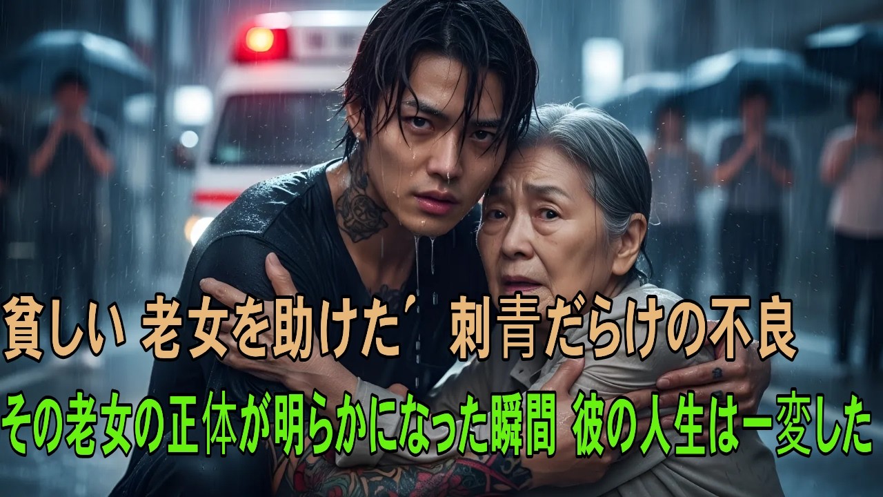貧しい老女を助けた、刺青だらけの不良。その老女の正体が明らかになった瞬間、彼の人生は一変した