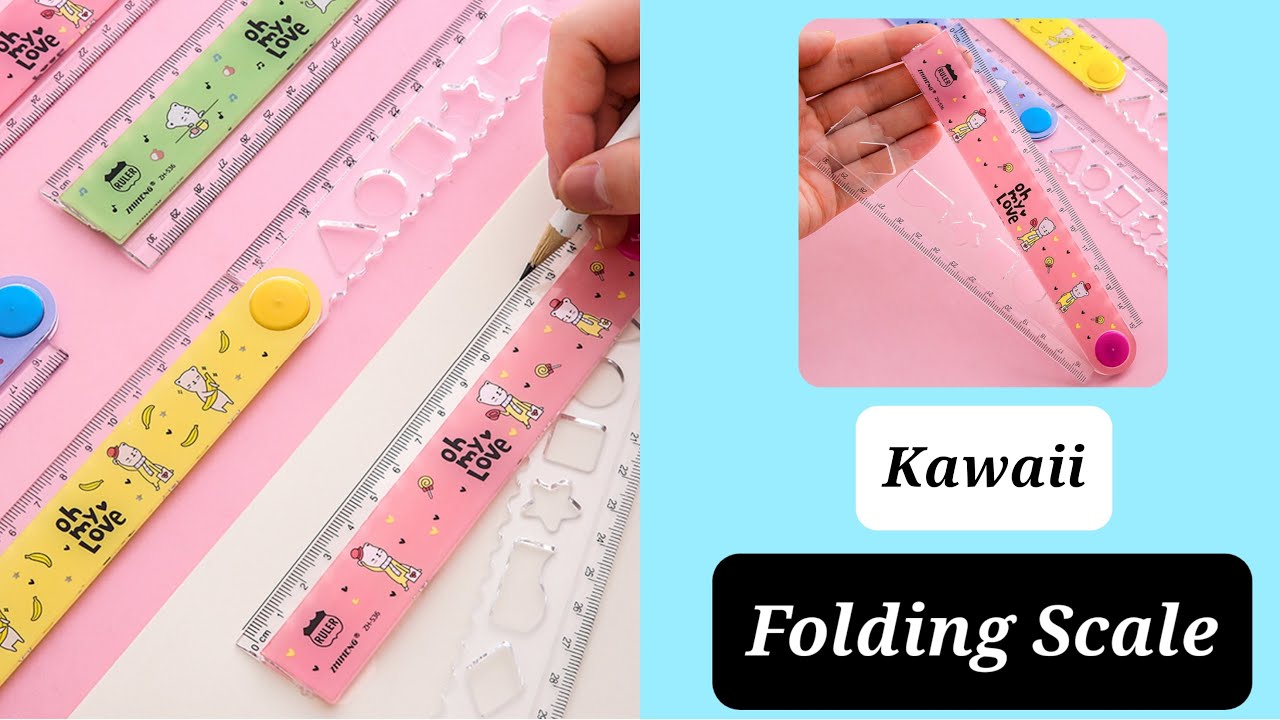 DIY Folding Ruler / How to Make Folding scale at home / diy Kawaii folding ruler / diy paper ruler