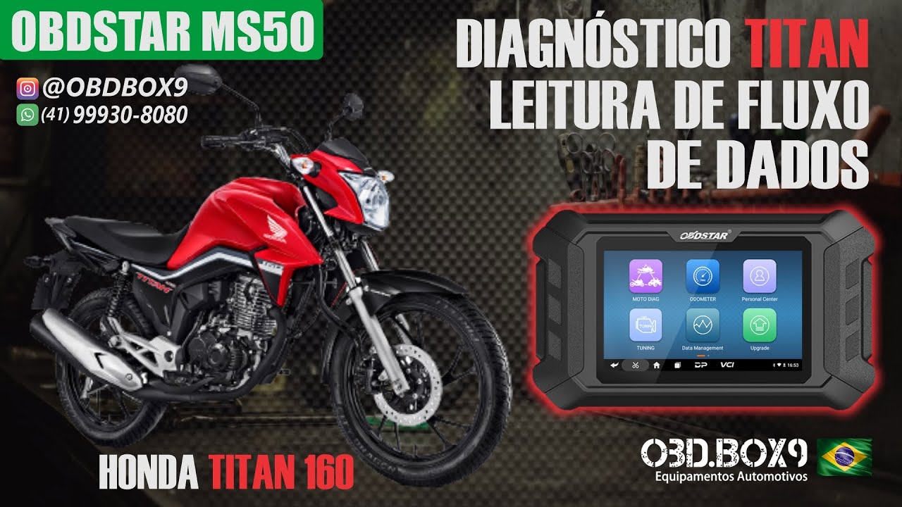 Diagn&oacute;stico Honda Titan 160 com OBDSTAR MS50