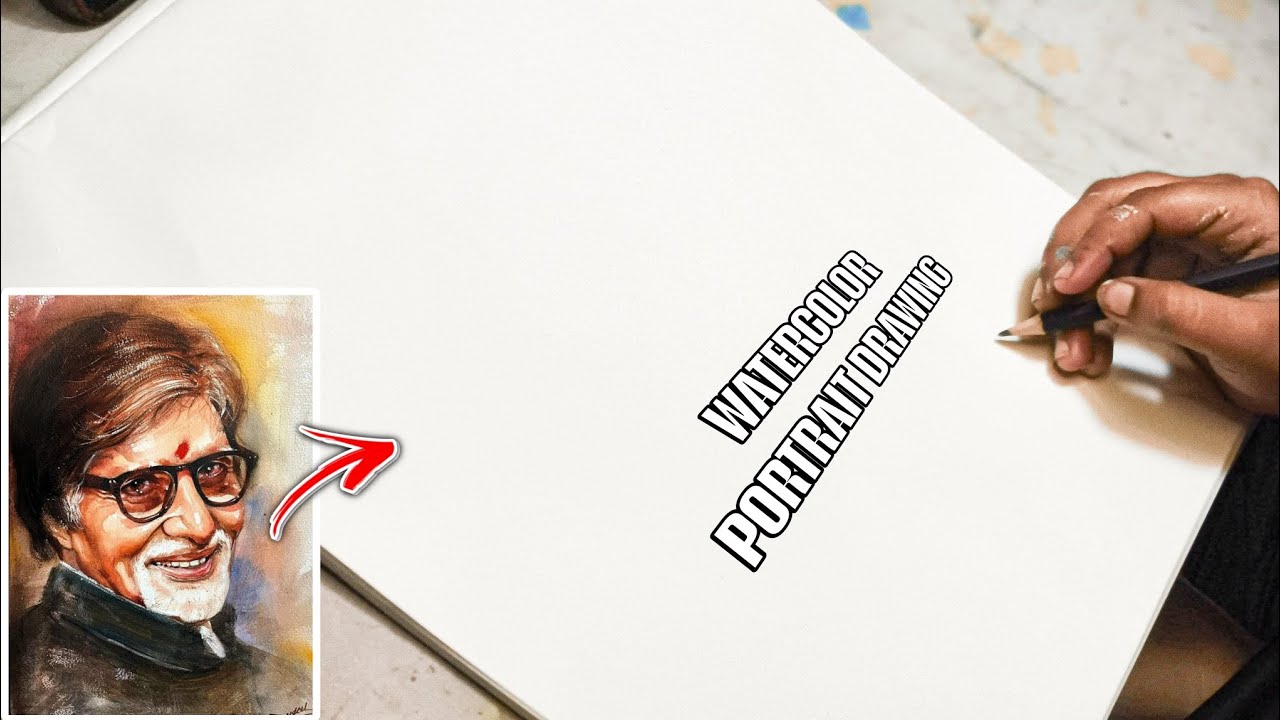 Basic Of Potrait Drawing, Watercolor Painting Tutorial, Easy Step By Step 😍 