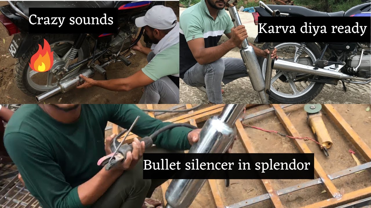 Splendor modified bullet silencer || Bullet silencer in splendor 🔥||Mini bullet