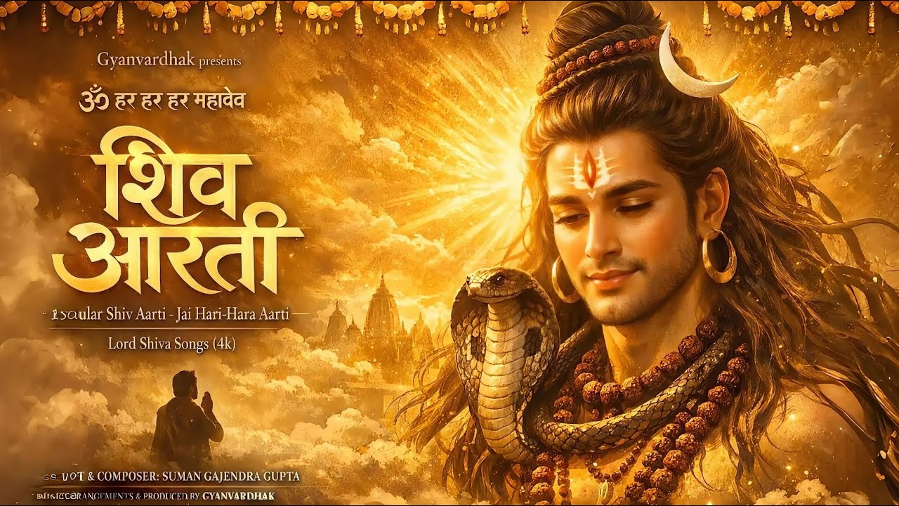 शिव आरती - ॐ हर हर हर महादेव | Popular Shiv Aarti - Jai Hari-Hara Aarti || Lord Shiva Songs (4K)