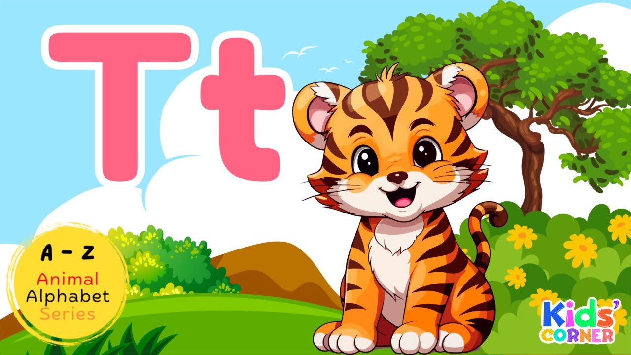 Буква Т | Животные на букву Т | Учим названия животных | Английский словарь для детей