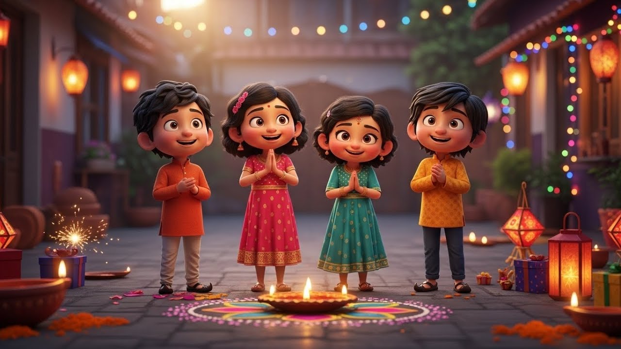The Happy Diwali 🪔✨🎶 | Fun Festival Rhyme for Kids | Nursery Rhymes & Songs for Children
