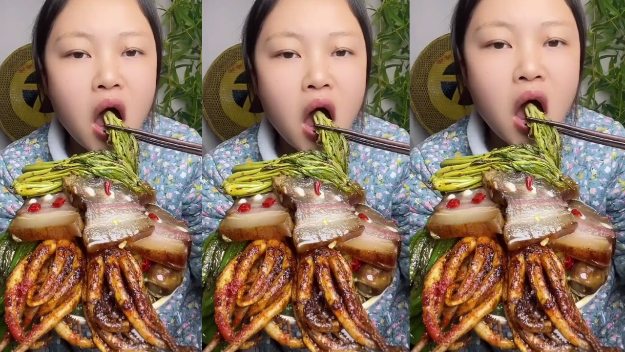 Let’s Eat With Jin | Satisfying Fried Squid & Crispy Bacon Mukbang – So Delicious!