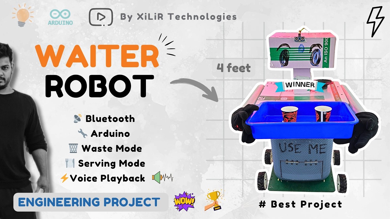 🤖 Advanced Waiter Robot Project |  Amazing Food Delivery Robot | Award-Winning🫢