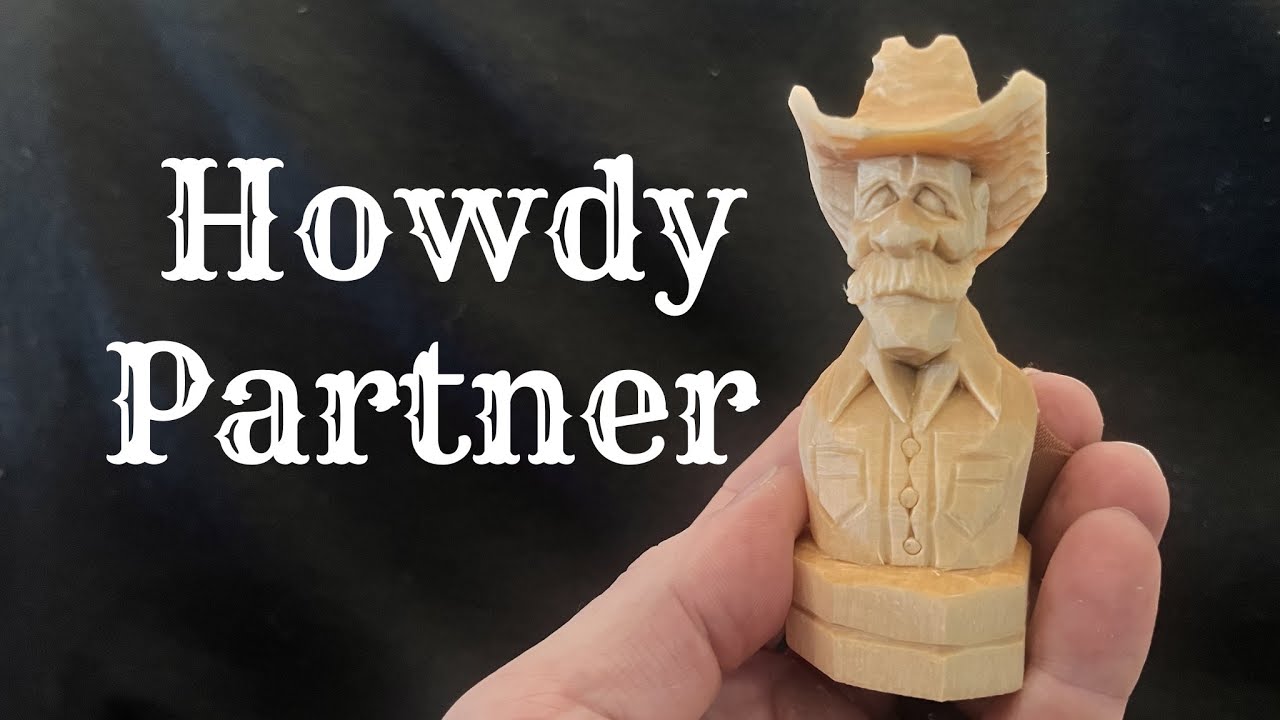 Carving a Cowboy Bust- Hand Tools Only