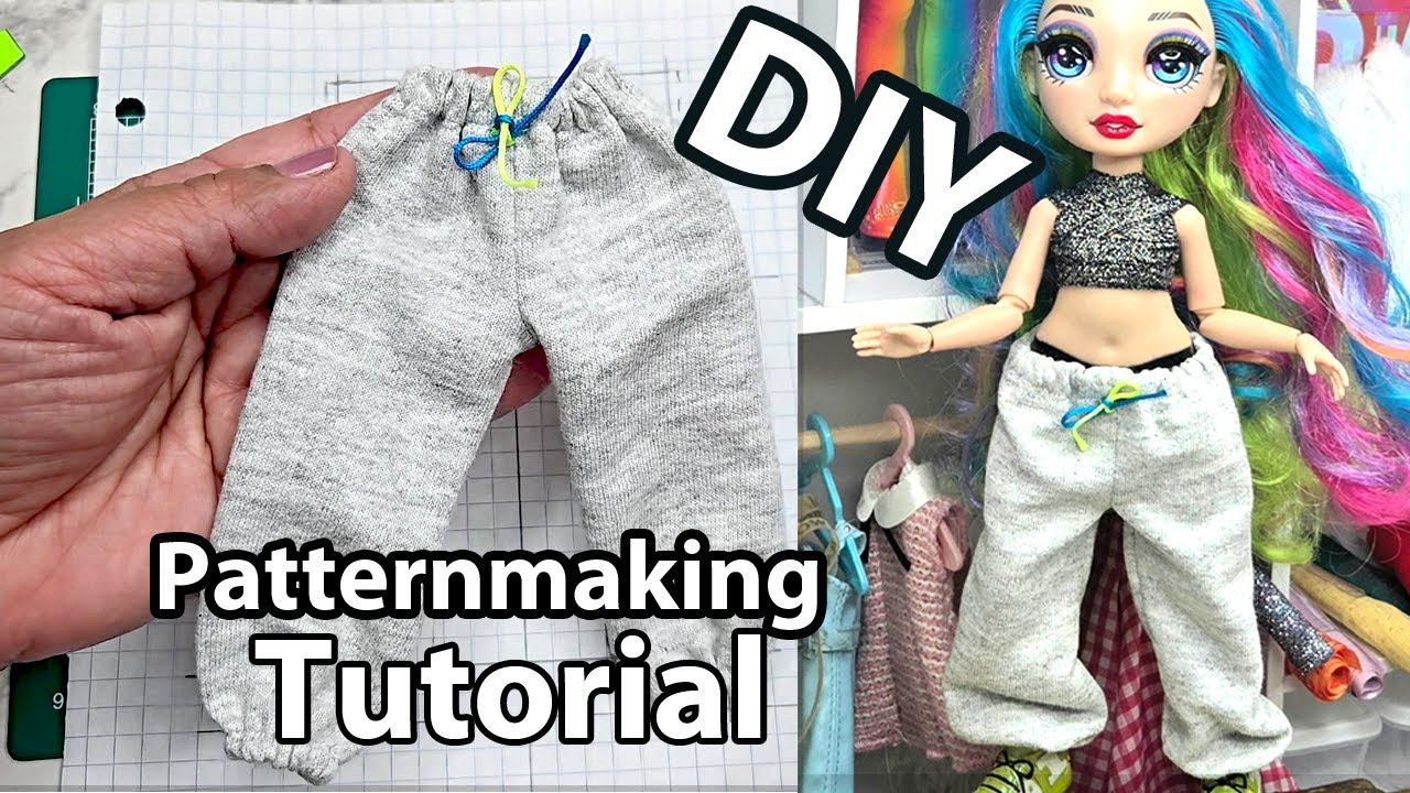 DIY Doll Fashion: Rainbow High Baggy Pants Pattern From Scratch!