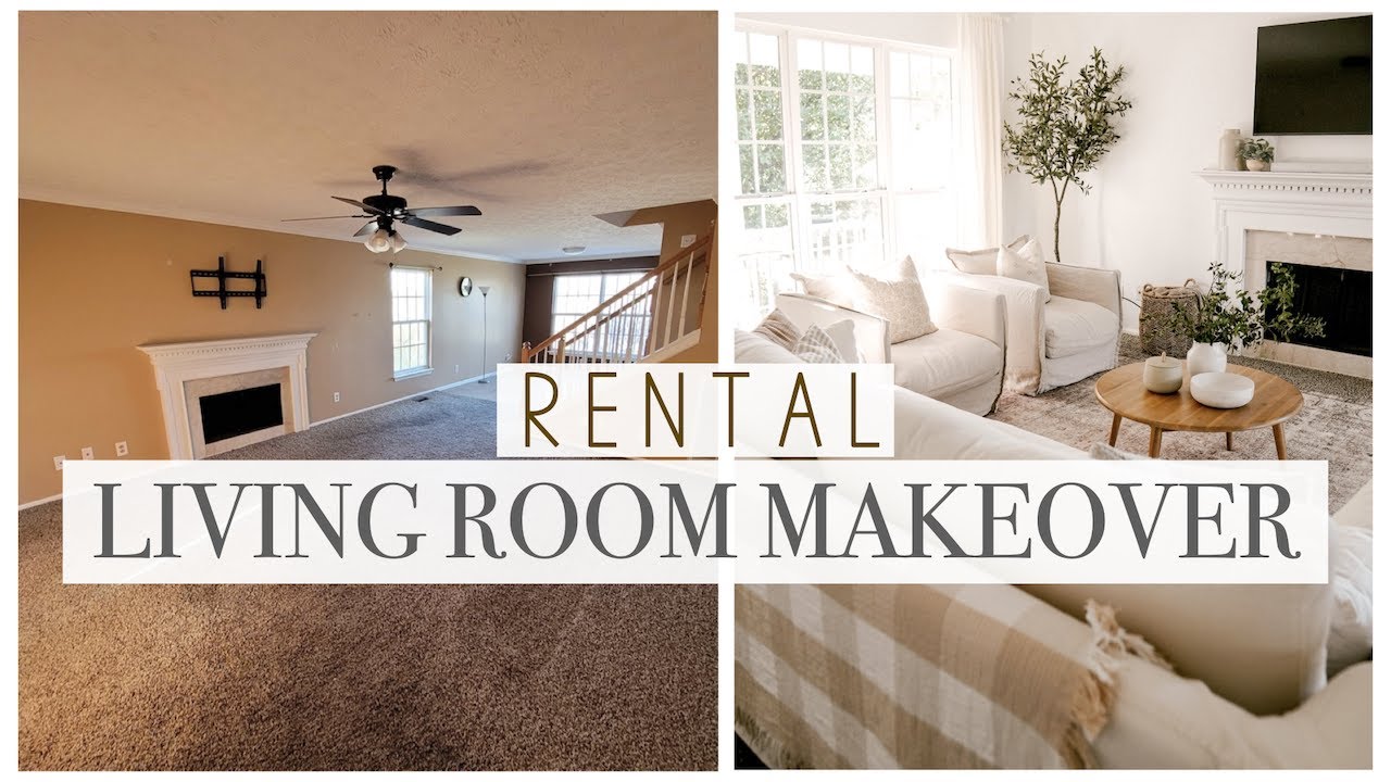 LIVING ROOM MAKEOVER - OUR NEW RENTAL TRANFORMATION