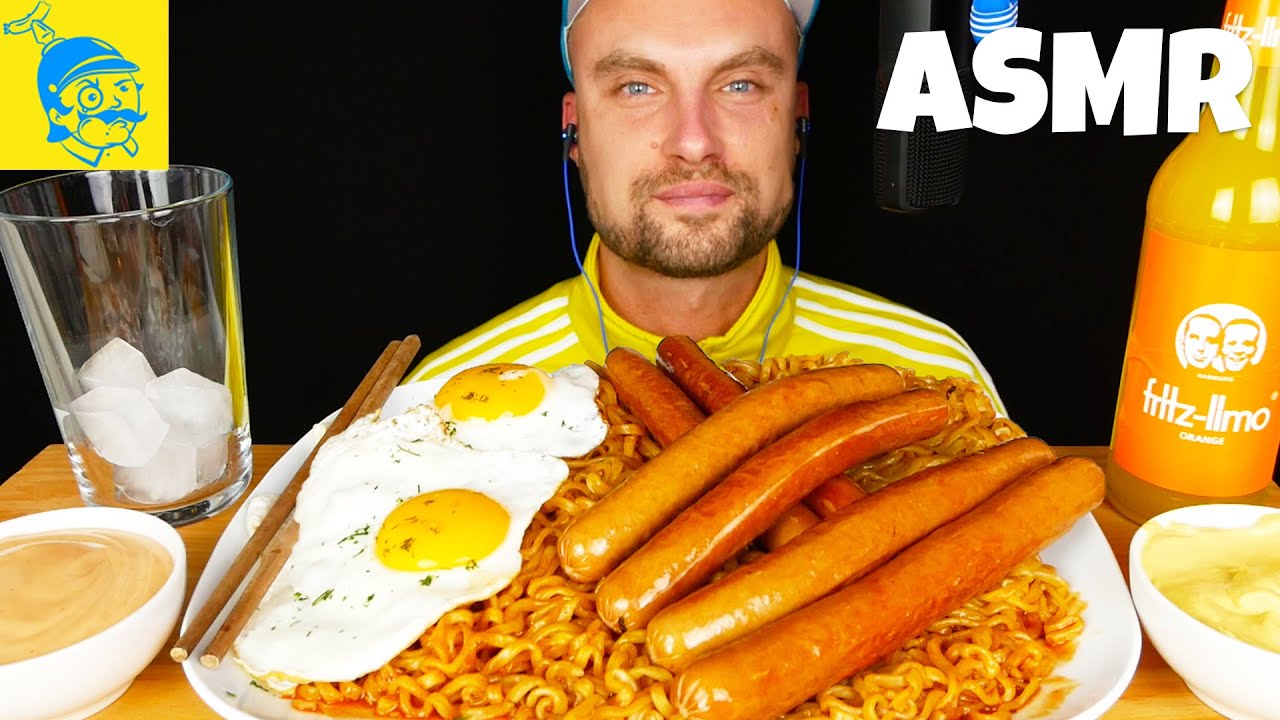 ACMP Samyang лапша и сосиски 🥵💛💙 (русские субтитры) - GFASMR