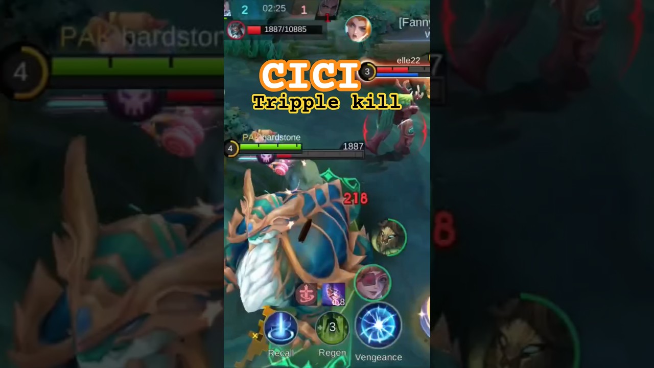 Cici tripple kill #hardstonegaming #mlbb #mobilelegends #trustonallah #shorts #cici #viral #trending