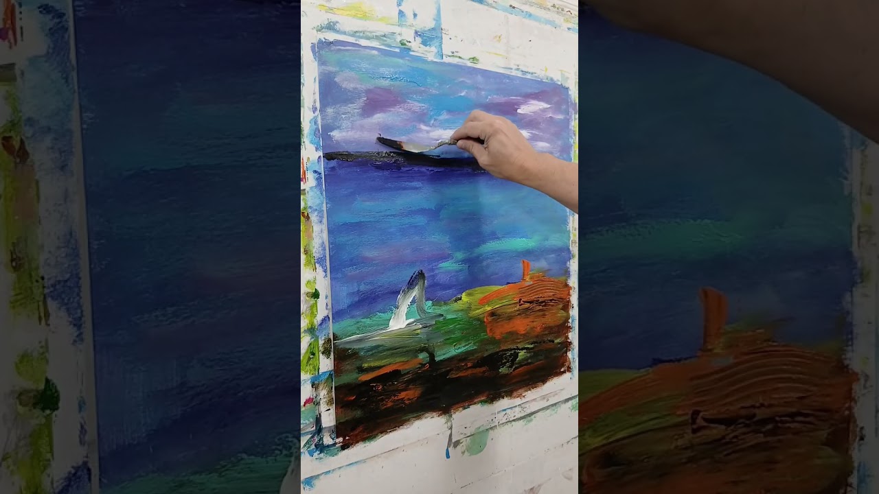 Pintando un paisaje abstracto. CARDUSU.