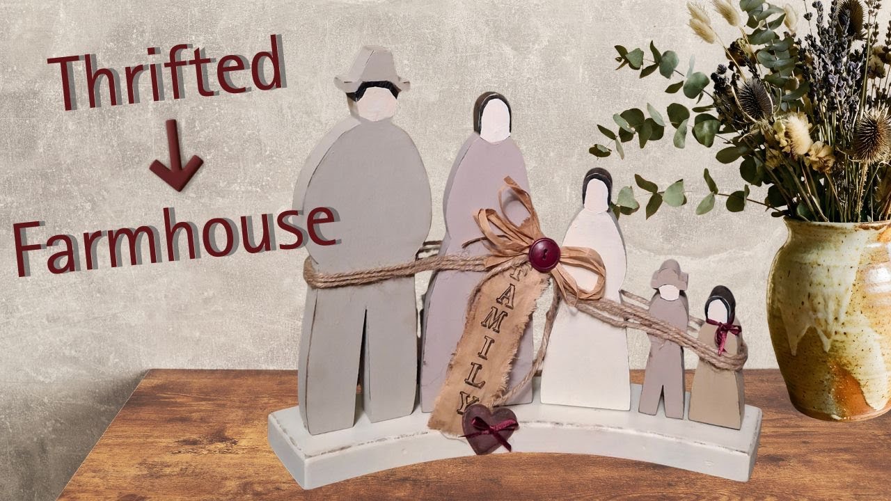 Thrifted Wood Family Farmhouse Makeover - Neutral Valentine Decor