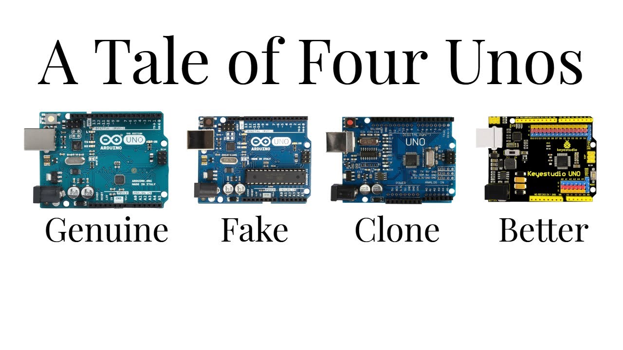 История четырёх плат Arduino Unos — подлинных, поддельных, клонированных и улучшенных
