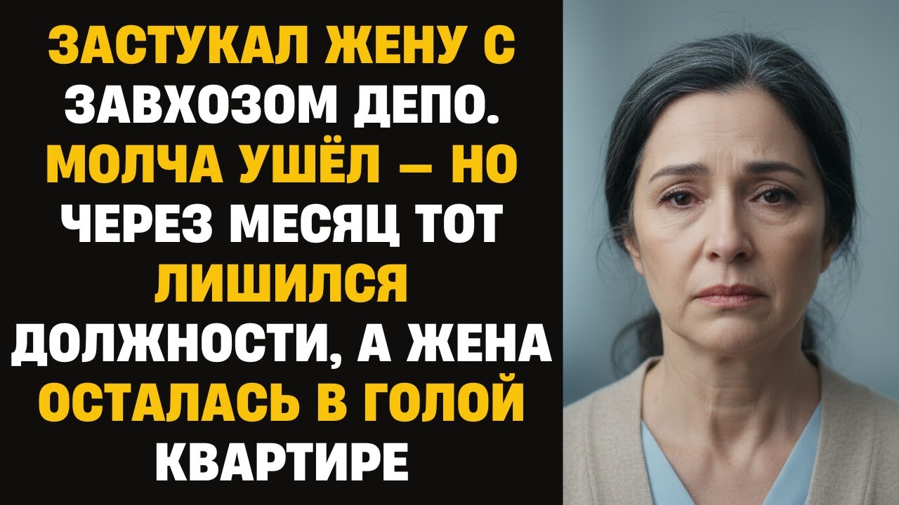 Застукал жену с завхозом депо. Молча ушел. Через месяц тот лишился должности, а жена осталась в...
