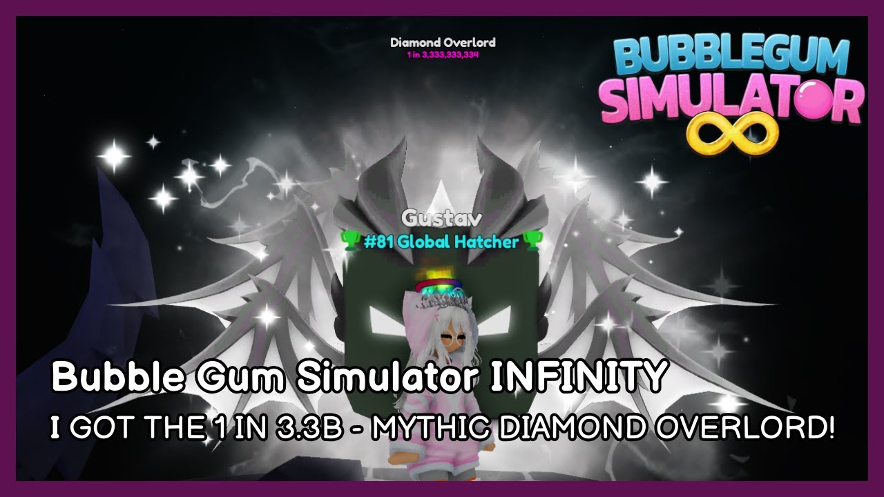 I GOT THE 1 in 3,333,333,334 - MYTHIC DIAMOND OVERLORD! | Bubble Gum Simulator INFINITY