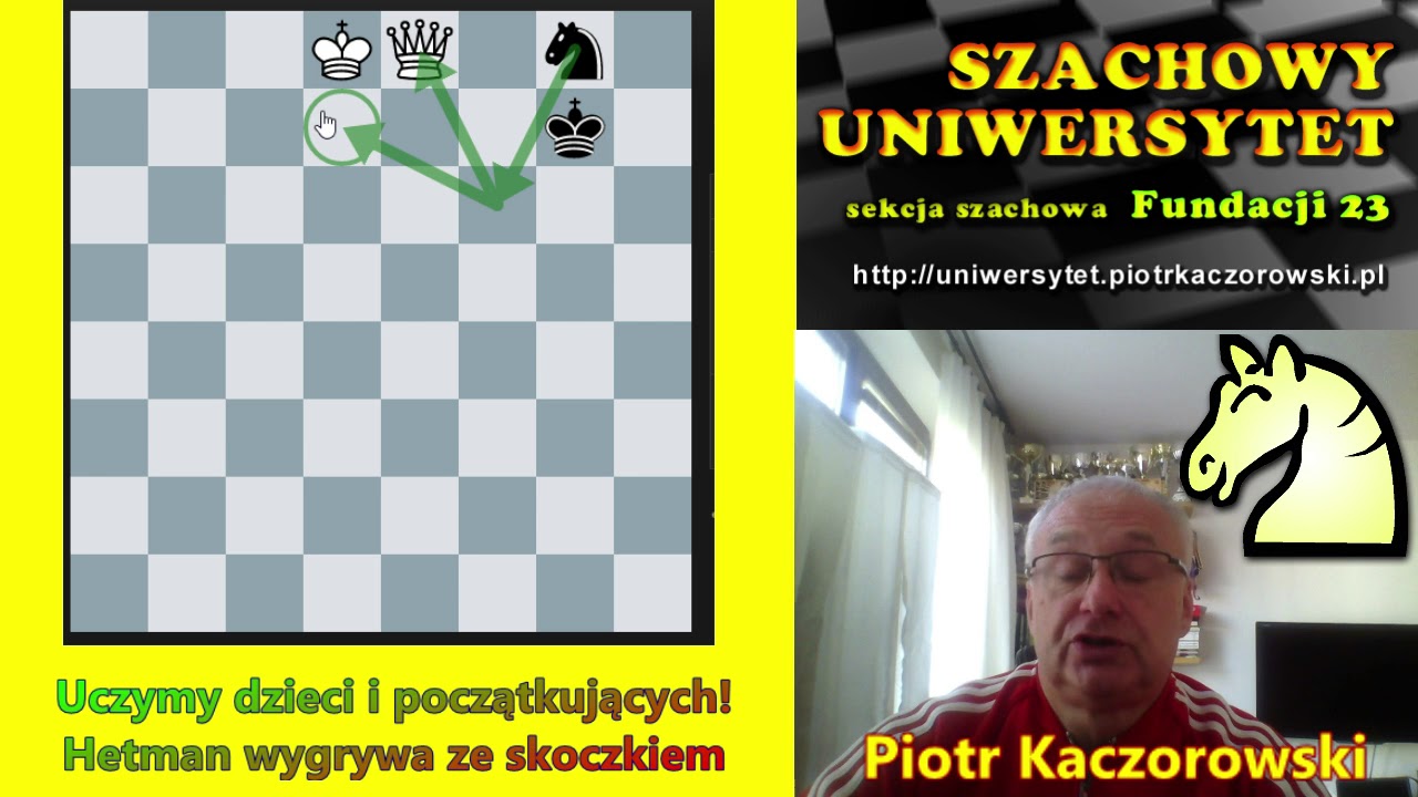 Szachy.Ogrywamy komputer - Hetman przeciwko Skoczkowi