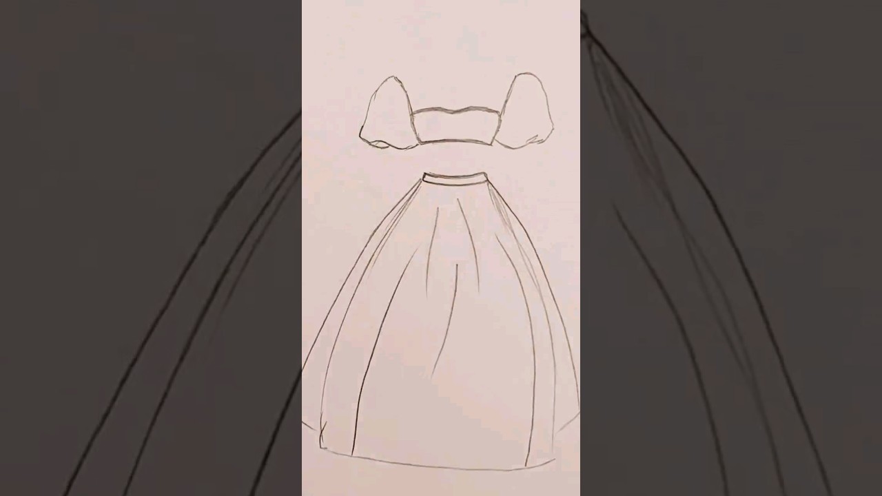 How to draw a wedding 💒 dress 👗 step by step with easy fast way