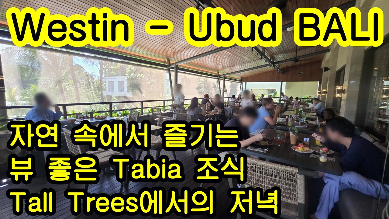 웨스틴 우붓 발리, 자연 속에서 즐기는, 뷰 좋은 tabia 조식, tall trees에서의 저녁, UBUD BALI #balihotel #ubud  #balitrip #bali