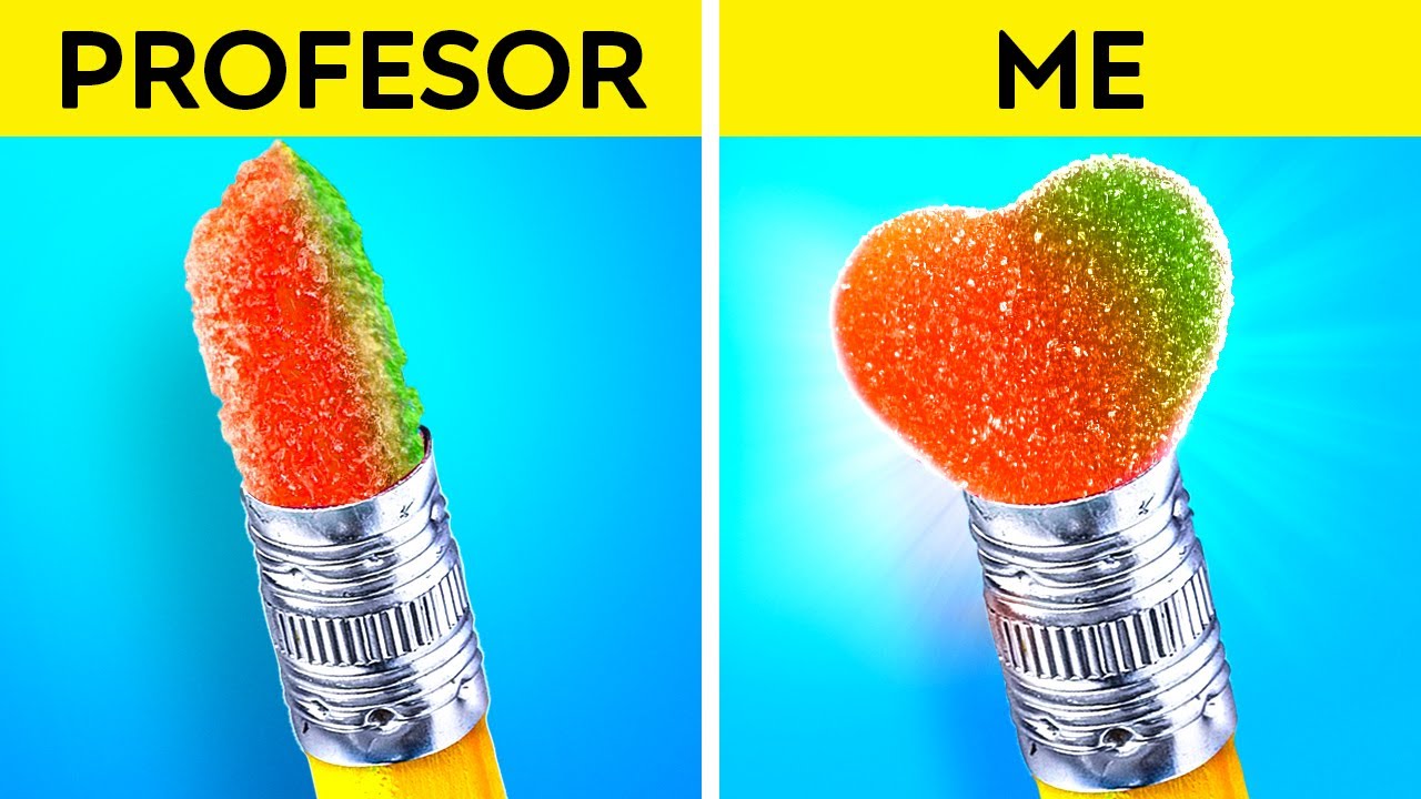 CUM SĂ FURI CANDIES ÎN ȘCOALĂ || Cum să strecori machiaj și mâncare în clasă de 123 GO Like!