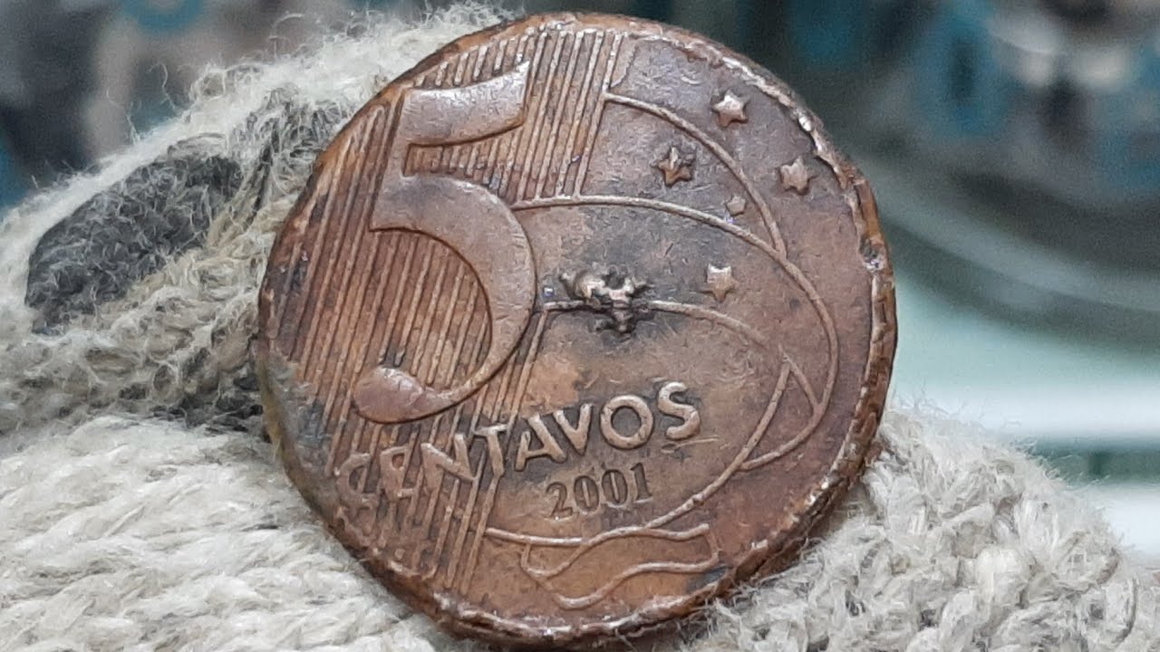 VOCÊ ENCONTROU UMA MOEDA DESSA COM ESSE DEFEITO 5 CENTAVOS ANO 2001 OLHA O VALOR $ 130 A 140 REAIS 💰