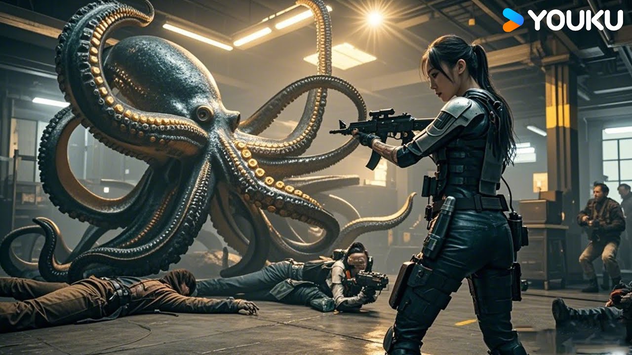 The woman realized the octopus's purpose! | The Antarctic Octopus | YOUKU MONSTER MOVIE
