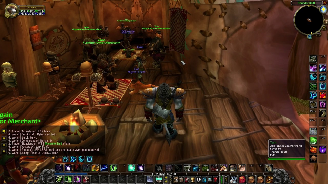 Where is Leatherworking Trainer of Thunder Bluff - Vanilla WoW Elysium