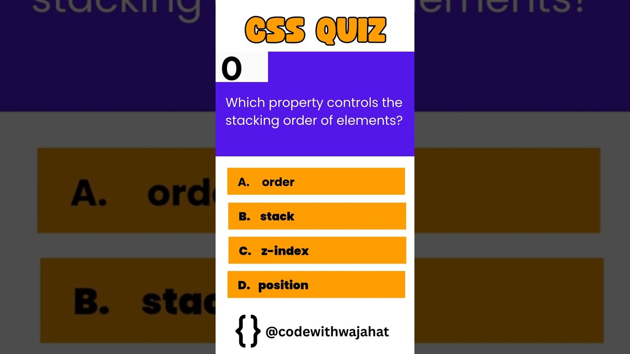 Which CSS property controls the stacking order of elements? 🗂️ | CSS Basics 
