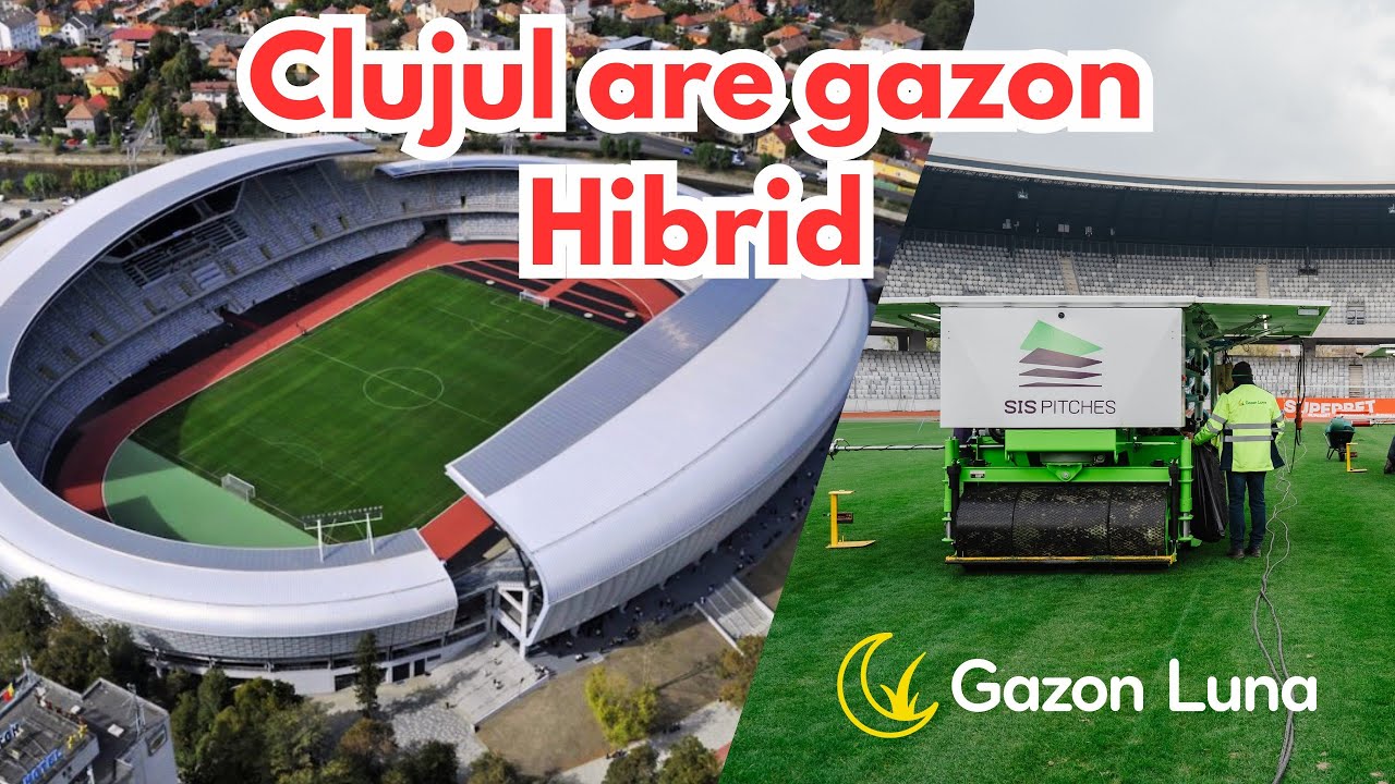 Transformarea suprafeței de joc a stadionului Cluj Arena in gazon Hibrid - GazonLuna.ro !