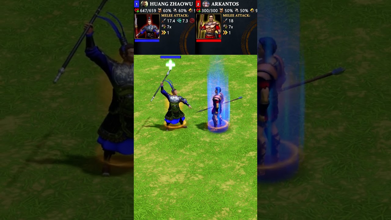 Huang Zhaowu vs Arkantos (Age of Mythology: Retold) #Shorts