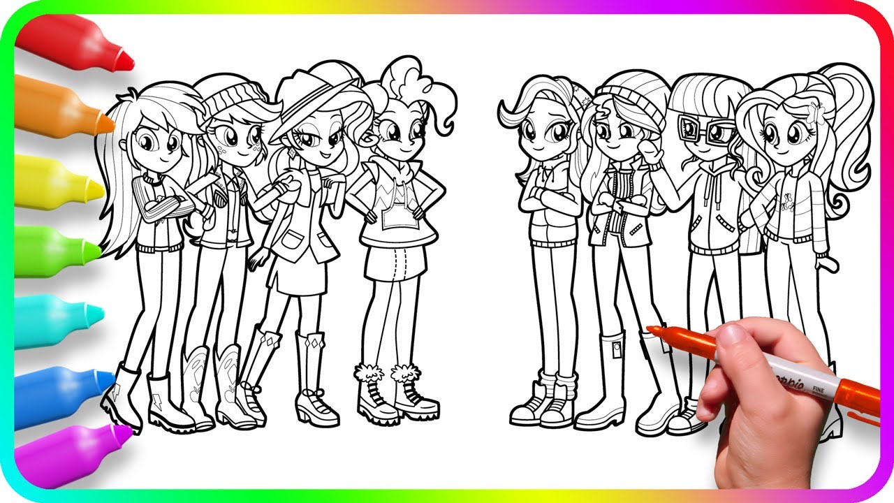 Coloring Pages EQUESTRIA GIRLS - Cold | How to draw My Little Pony. Easy Drawing Tutorial Art. MLP