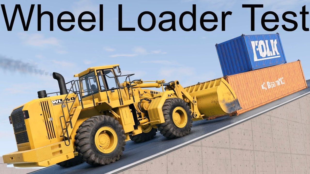 How Much Weight Can A Wheel Loader Push Uphill? BeamNG. Drive