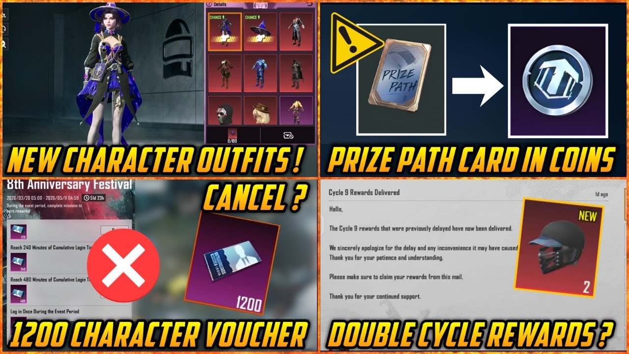🔴 New Character Outfit in BGMI | Prize Path Card Gift Trick | Character Voucher Event Delay in BGMI