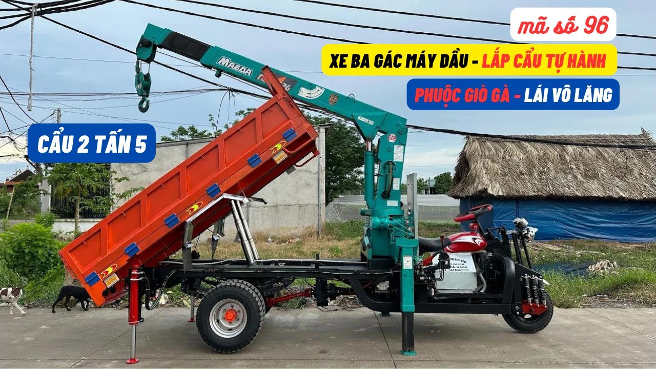 [ Giá Trị Nằm Ở Sản Phẩm ] Xe Ba Gác Máy Dầu Kubota 34HP Gắn Cẩu Tự Hành | 0878 98 7777