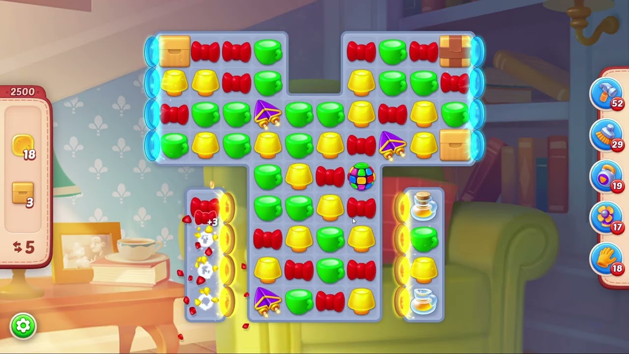 Homescapes Level 2500 - 15 Moves - No Boosters