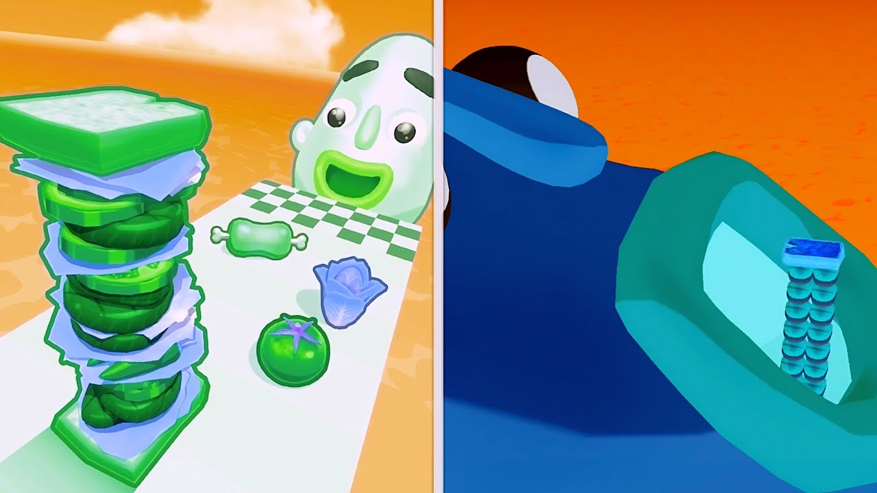 Sandwich Runner 🥪 vs Reverse gameplay  Colour Run walkthrough , iOS Android New Update  part : 1885 